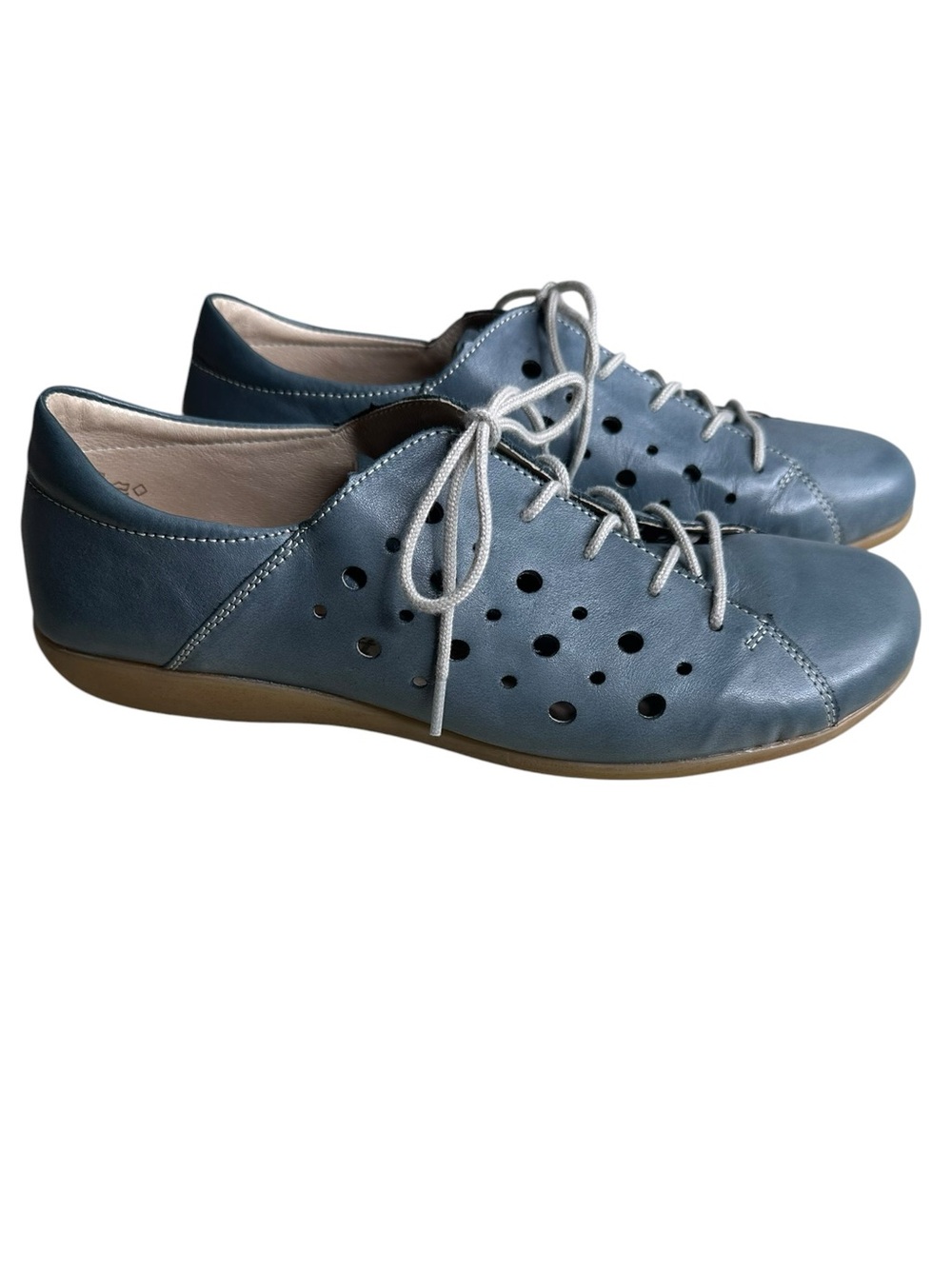 Remonte Women’s Leather Lace Up Shoes. Blue Gray. Size 39